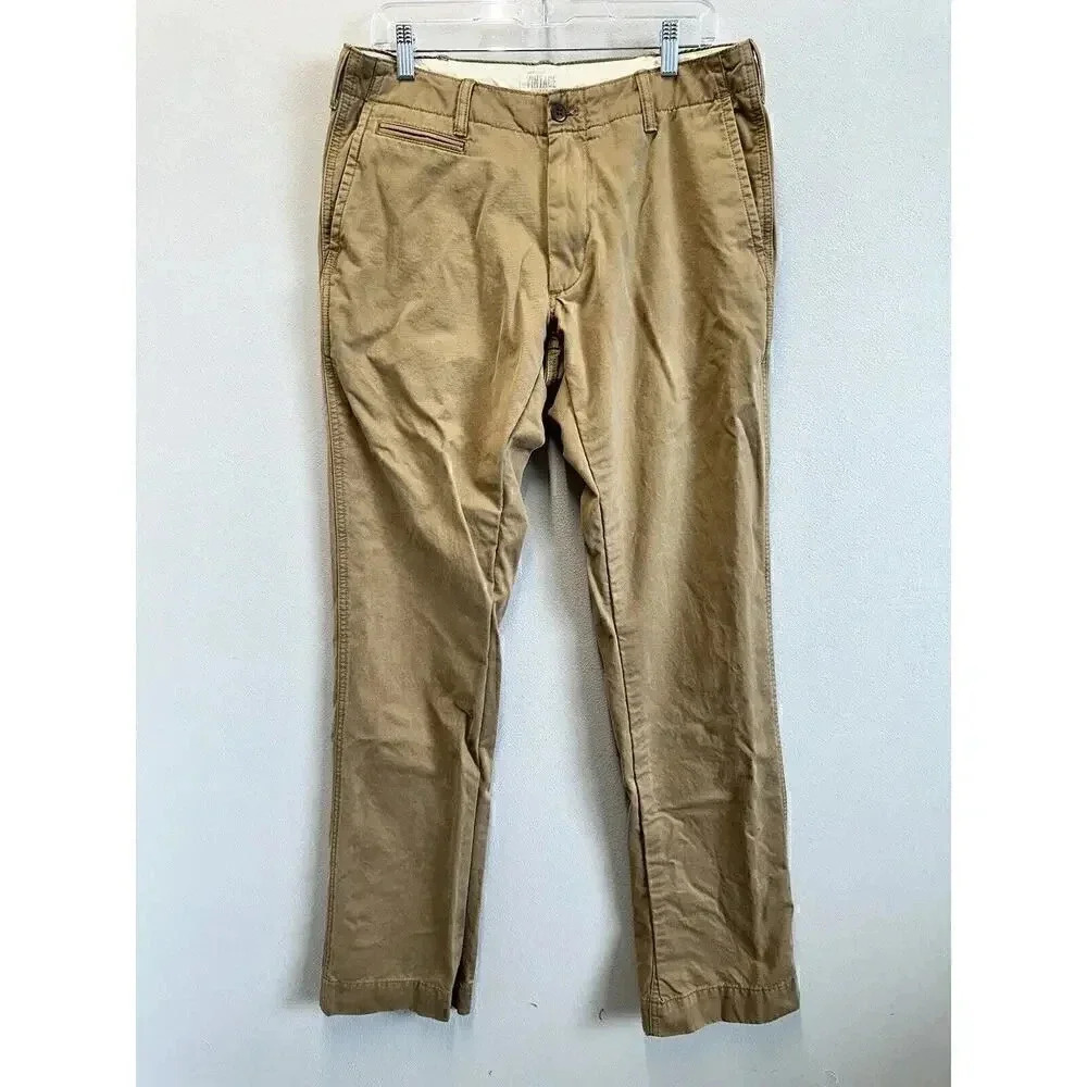 Gap Khakis Mens Pants Tan Size 32x34 Vintage Standard Fit 100% Cotton
